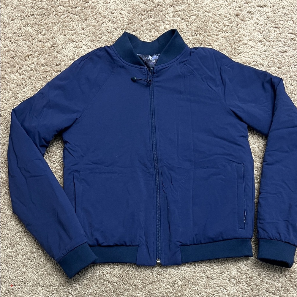 Ivivva Navy Reversable Bomber Jacket Girls sz 4-6